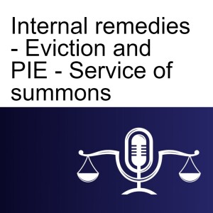 Internal remedies - Eviction and PIE - Service of summons