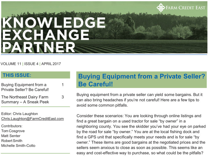 Buying Equipment from a Private Seller? Be Careful! | The Northeast Dairy Farm - A Sneak Peek