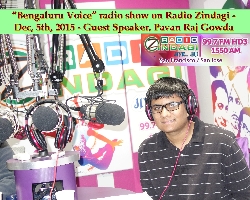 Guest Speaker, Pavan Raj Gowda on Radio Zindagi