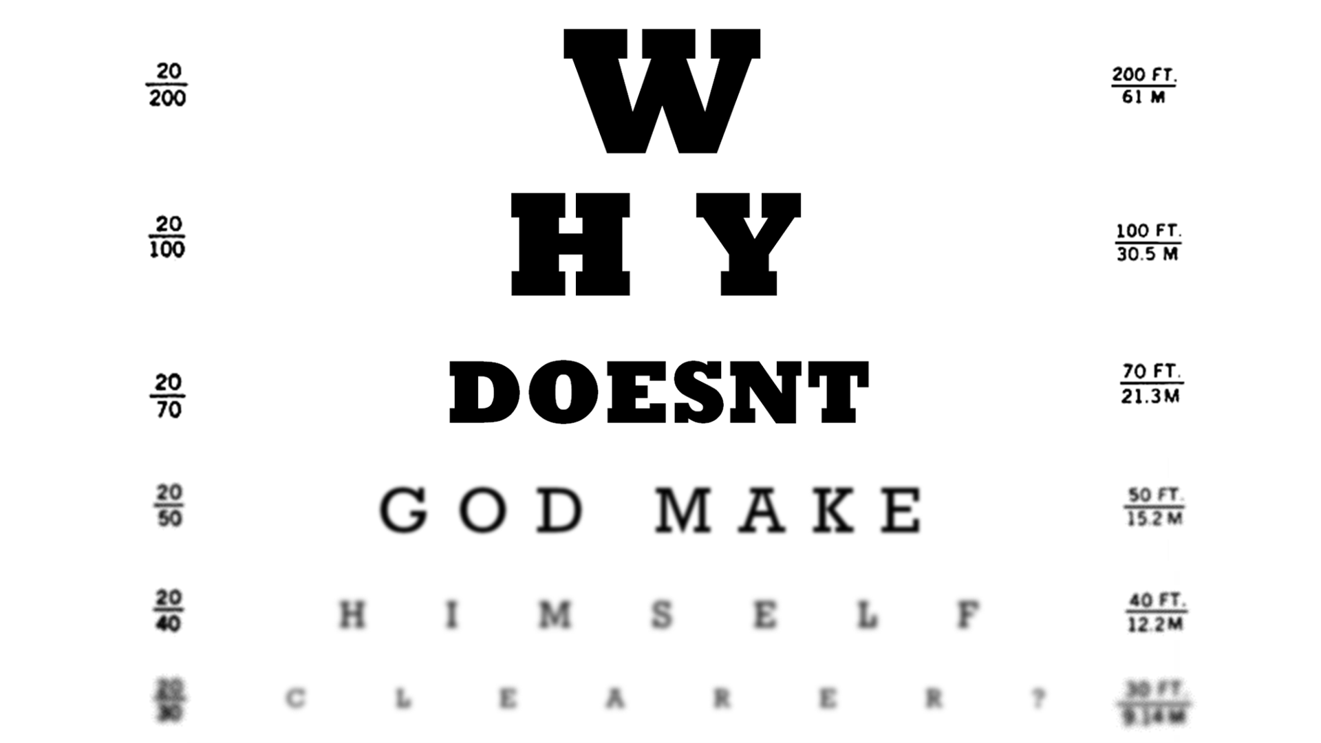 Why doesn't God make Himself clearer?