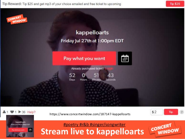 Stream live to Kappelloarts Poetry, R&amp;B Shows on Concert Window