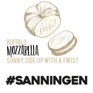 Buffel mozzarella sunny side up with a twist - Sanningen med Svartzonker och Robbo