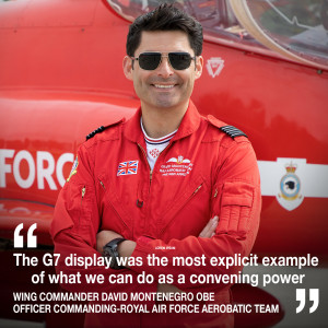 Helen meets the Officer Commanding of The Red Arrows at RAF Scampton